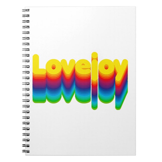 Rainbow Layers Lovejoy Name Label  Notebook (Front)