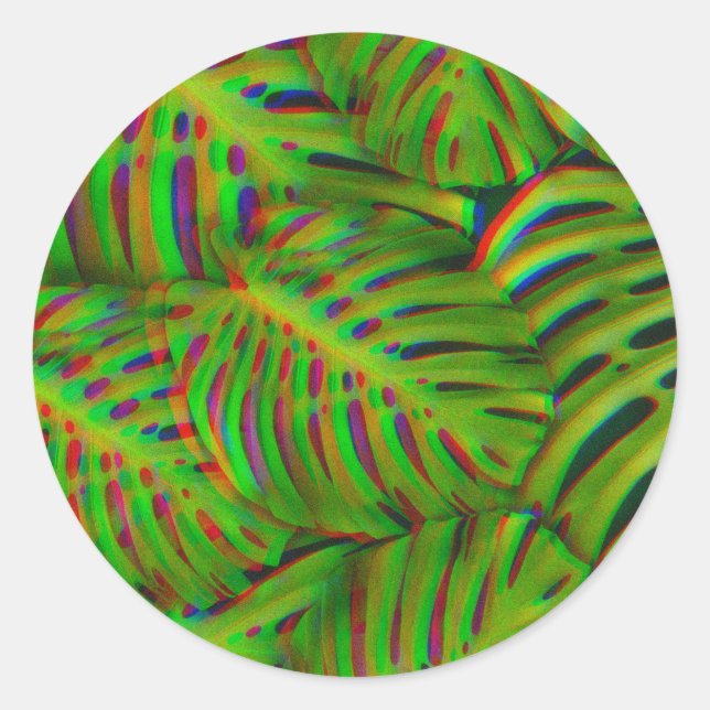 Rainbow Leaves  Classic Round Sticker (Front)