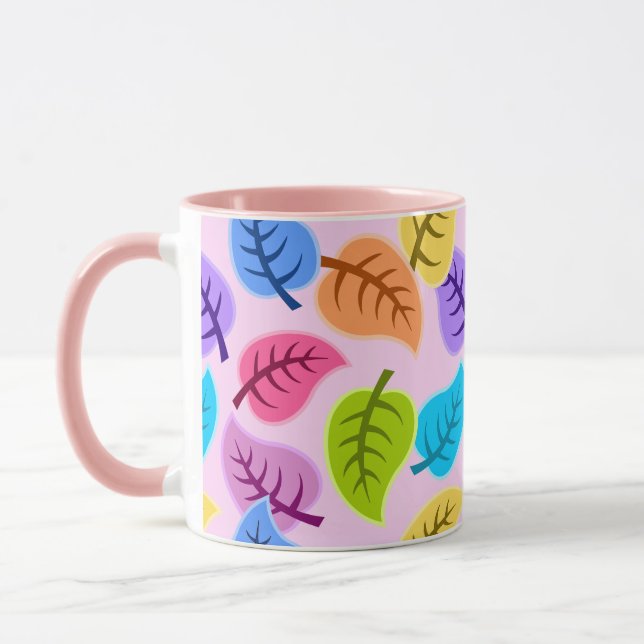 rainbow leaves coffee mug (Left)