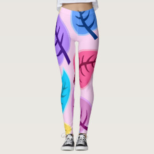 rainbow leaves leggings