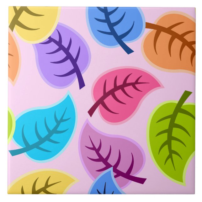 rainbow leaves tile (Front)