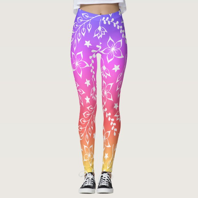 Rainbow leggings for gym and yoga (Front)