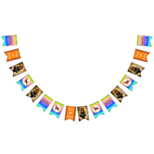 Rainbow Leo Glitter Birthday Party Bunting