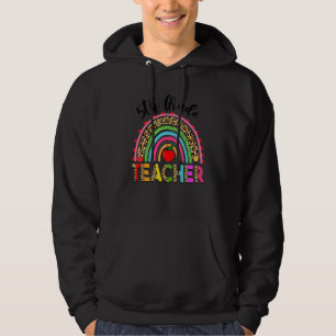 Rainbow Leopard 5th Grade Teacher Team First Day Hoodie