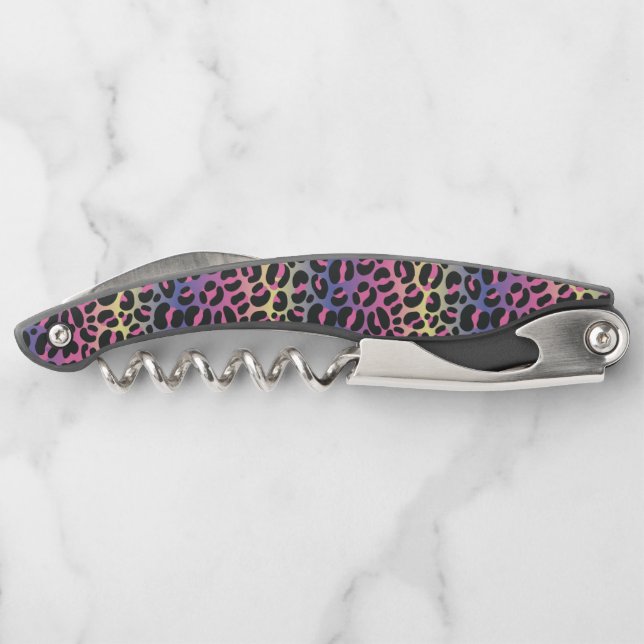 Rainbow Leopard Animal Print Pattern Corkscrew (Back)