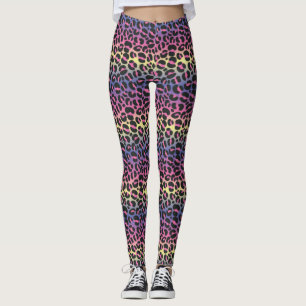 Rainbow Leopard Animal Print Pattern Leggings