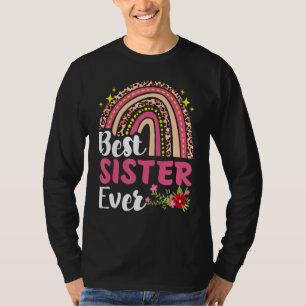 Rainbow Leopard Best Sister Ever Mother's Day Moth T-Shirt