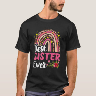 Rainbow Leopard Best Sister Ever Mother's Day Moth T-Shirt