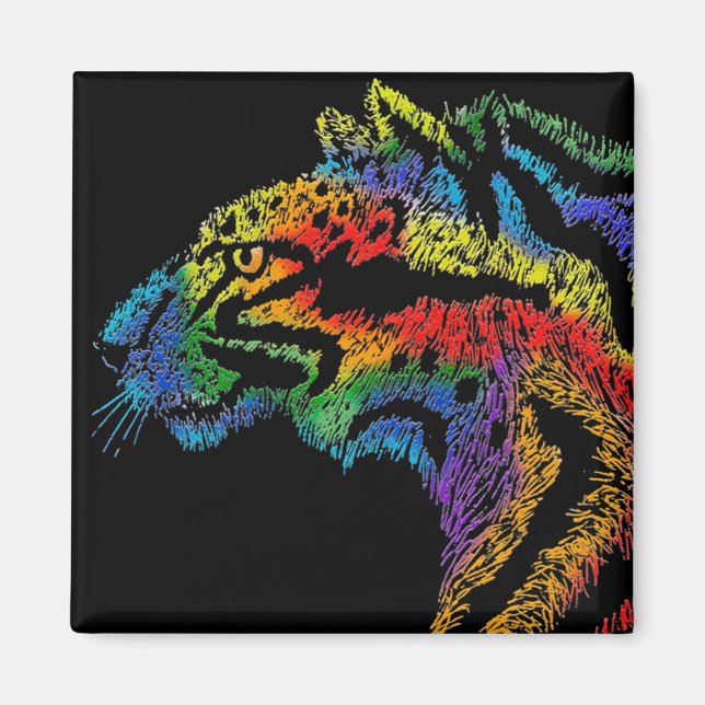 Rainbow leopard (black) magnet (Front)