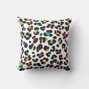 Rainbow Leopard Cheetah Colourful Animal Print Cushion