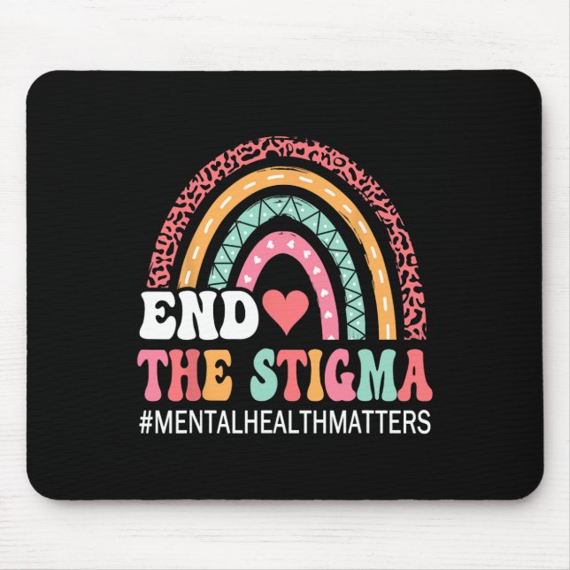 Rainbow Leopard End The Stigma Mental Health Probl Mouse Pad (Front)