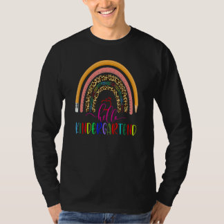 Rainbow Leopard Hello Kindergarten Back To School T-Shirt