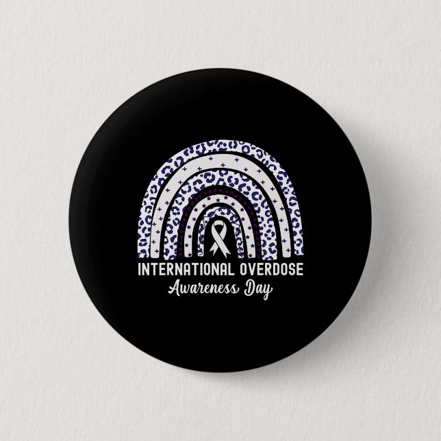 Rainbow Leopard International Overdose Awareness D 6 Cm Round Badge (Front)