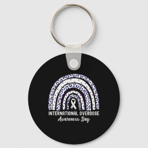 Rainbow Leopard International Overdose Awareness D Key Ring