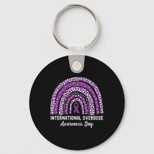 Rainbow Leopard International Overdose Awareness D Key Ring