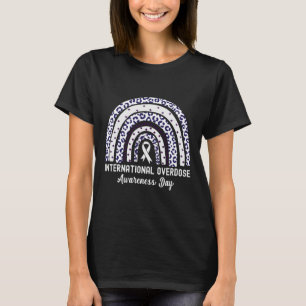 Rainbow Leopard International Overdose Awareness D T-Shirt