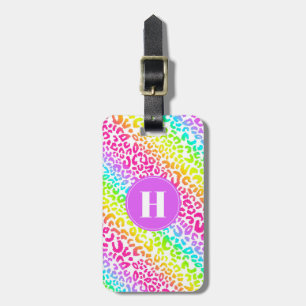 Rainbow Leopard Luggage Tag