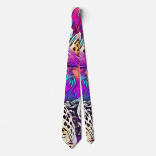 Rainbow leopard Neck Tie