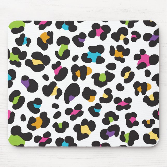 Rainbow Leopard Pattern Mouse Pad (Front)