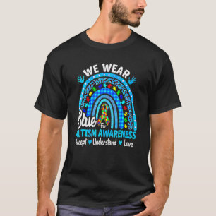 Rainbow Leopard Plaid Blue Autism Awareness Unders T-Shirt
