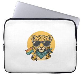 Rainbow Leopard Pride Flag Vintage Vector Design_1 Laptop Sleeve