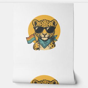 Rainbow Leopard Pride Flag Vintage Vector Design_1 Wallpaper