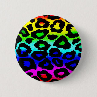 rainbow_leopard_print-altered 6 cm round badge