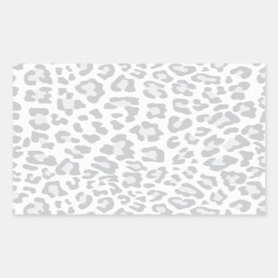 Rainbow Leopard Print Collection - Grey Rectangular Sticker