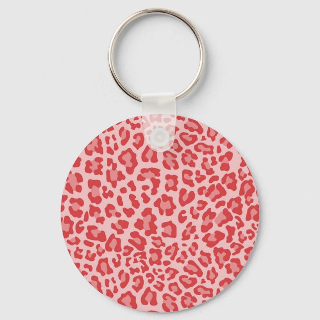 Rainbow Leopard Print Collection - Red Key Ring (Front)
