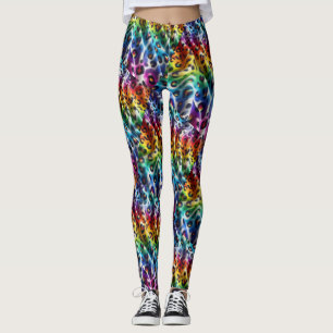 Rainbow Leopard Print Leggings Bold Colourful