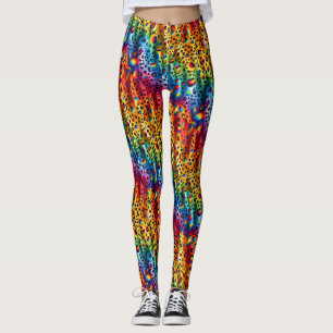Rainbow Leopard Print Leggings Bold Colourful