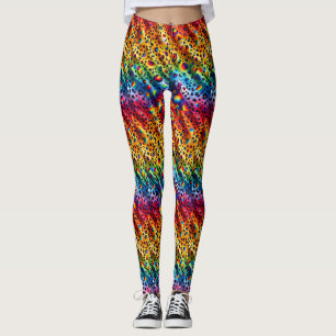 Rainbow Leopard Print Leggings Bold Colourful