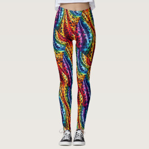 Rainbow Leopard Print Leggings Bold Colourful