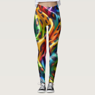 Rainbow Leopard Print Leggings Bold Colourful
