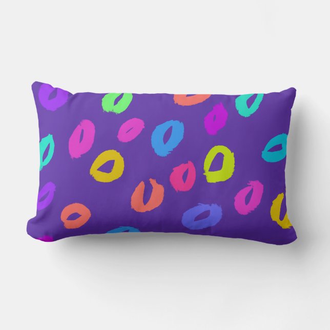 Rainbow Leopard Print Lumbar Cushion (Front)