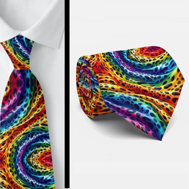 Rainbow Leopard Print Neck Tie (Creator Uploaded)
