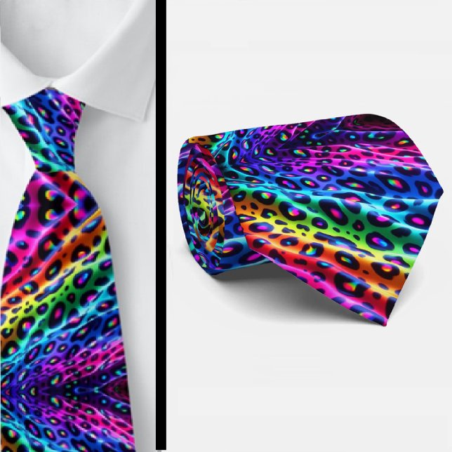 Rainbow Leopard Print Neck Tie (Creator Uploaded)