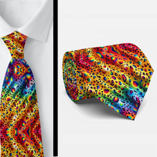 Rainbow Leopard Print Neck Tie