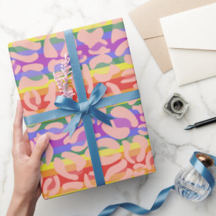 Rainbow Leopard Print Wrapping Paper