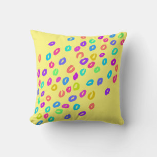 Rainbow Leopard Print Yellow Cushion