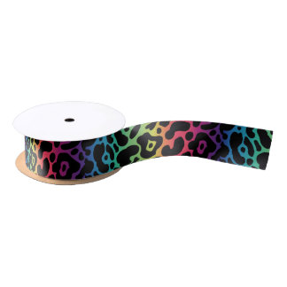 Rainbow Leopard Ribbon Satin Ribbon