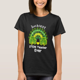 Rainbow Leopard Shamrock St Patricks Day For Teach T-Shirt