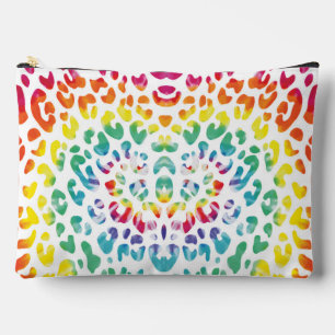 Rainbow leopard spots accessory pouch