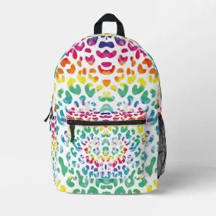 Rainbow leopard spots  printed backpack