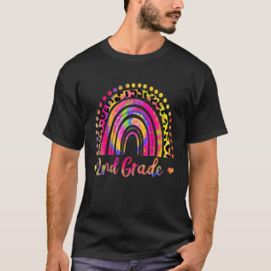 Rainbow Leopard Tie Dye Back To School 2nd Grade T T-Shirt