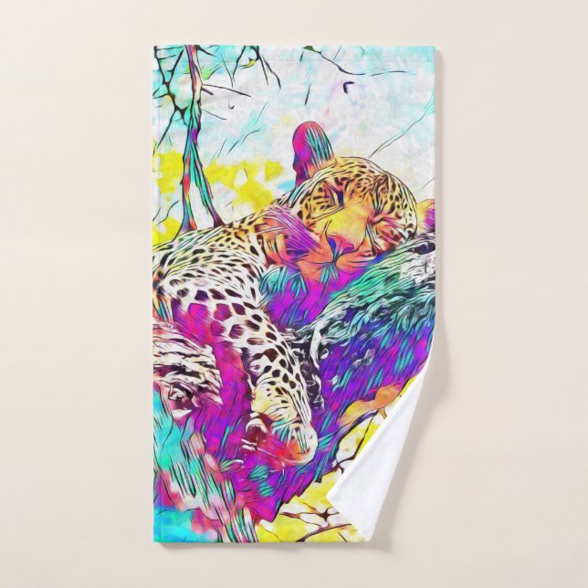 Rainbow leopard Towel (Hand Towel)