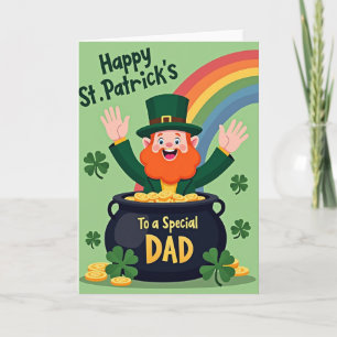 Rainbow Leprechaun Dad Card