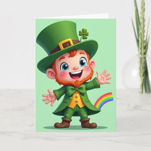 Rainbow Leprechaun St Patricks Card