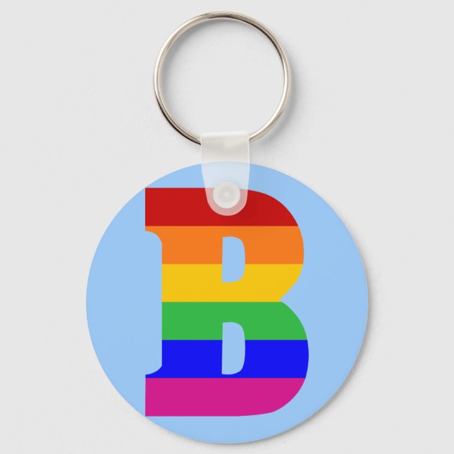 Rainbow Letter B Key Ring (Front)