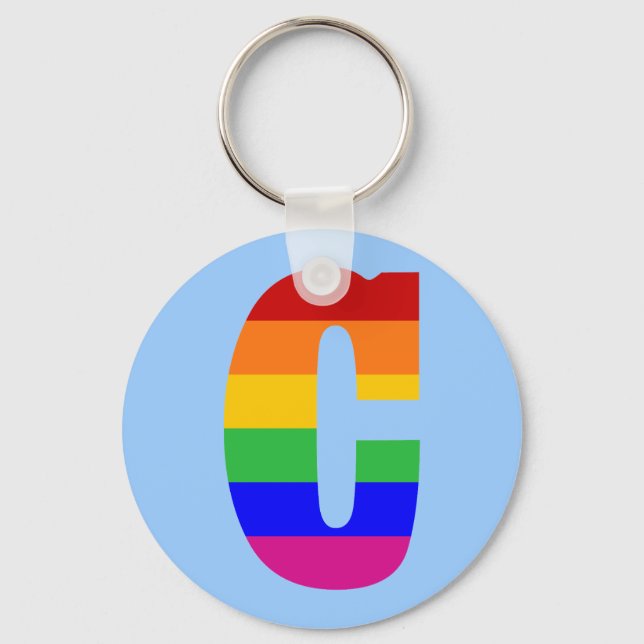 Rainbow Letter C Key Ring (Front)